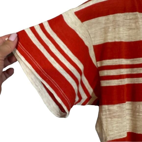 Madewell Red & White Striped Cotton Short Sleeve Scoop Neck Women Sz M - Picture 6 of 8